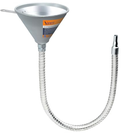 Yuesstloo 27.56 Steel Bendable Spout Funnel with Filter for All Automotive Oils, Metal Flexible Long Funnels for Automotive Use for Transmission Fluid, Diesel Fuel, and Other Liquids