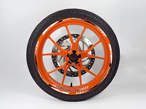 BIKE-label Felgenrand Aufkleber Set schwarz weiß kompatibel für KTM 390 Duke X710046