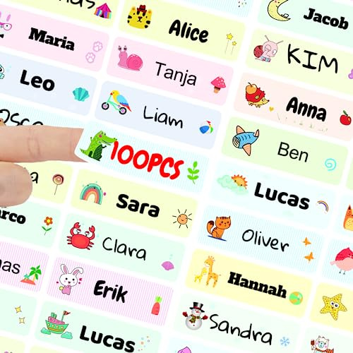 Namensaufkleber,personalisierte Klebeetiketten,Namensaufkleber Kinder, Schul Set,personalisierbare und wasserfeste Klebeetiketten für Kinder, Schule und Kindergarten (100, 45 * 15mm)