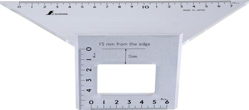 Famex 12568 Shinwa 3-D Angle d'onglet (double angle) 45° (32724) Équerre de butée rapporteur en aluminium
