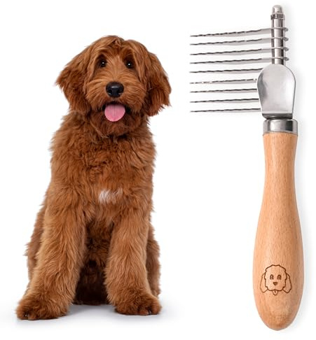 We Love Doodles Dog Dematting Brush & Rake, Detangler Brush for Dogs, Comb Tool for Grooming, Best for Doodles, Poodles, Goldendoodles, Cats & Other Pets, Matted Fur Removal On Undercoat