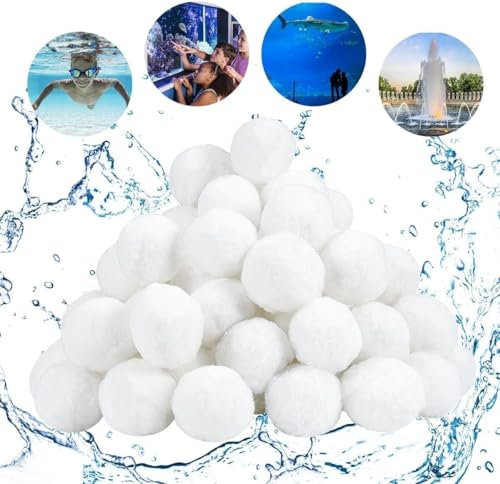 Aitsite Balles filtrantes pour systèmes de filtration à sable - Convient pour filtre de piscine, système de filtration de piscine, filtre à sable de piscine, pompe de filtration (1600 g)