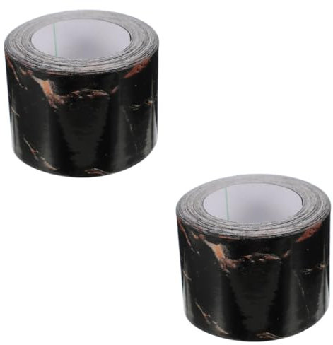 jojofuny 2 Rouleaux 10 Plinthe En Carrelage Garniture De Plancher Décor De Sol De Vidange Pour Machine à Laver Carrelage Stickers Autocollant Mural Étanche Granit Pelable Pvc Taille