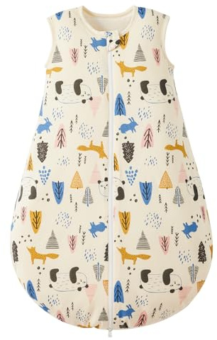 Duomiaomiao 2.5Tog Schlafsack Baby Ganzjahres, 100% Baumwolle Baby Schlafsack Winter, Mädchen Neugeboren,Warmer Schlafsack Neugeborene Kinder(Beige Panda/85)