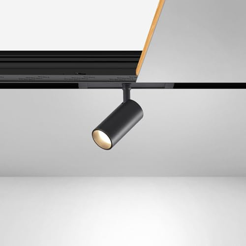 SCON Spot LED Projecteur Directionnel Noir 24V pour Système d'Éclairage sur Rail Magnétique, Lampe Dimmable ou Non-Dim(7W/3000K-Blanc chaud/CRI 93/24°)