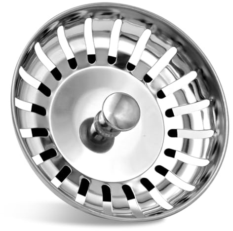 LICQIC Leak Proof Kitchen Sink Strainer Plug, Diameter 80 mm, 1 Pcs | Stainless Steel Kitchen Sink Accessories for Kitchen Sink Bowl