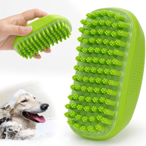 Nutmanel Hundebürste, Katzenbürste Hundebürste, Haustier Bürsten, Massage Fellpflege Bürste, Silikon Shampoo Bürste für Hund, Entfernt loses Deckhaar, Staub & Schmutz, für beruhigende Massage Waschen