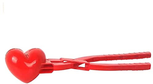 Wedhapy Schneeball-Clip Schneeballmacher Schneeballzange Herz-Schneeballmacher Winterform Kunststoff Sandball-Werkzeug-Clip Kinderspielzeug für draußen Rot