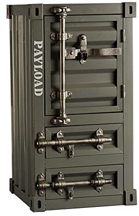 Metallschrank im Industrie-Stil, mit Schublade, kreativer Behälter, Werkzeugkasten, Spind, Aktenschrank, Grau, 1, 40 x 35 x 76 cm