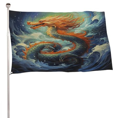 Drapeau chinois à peinture à l'huile - Drapeau de jardin pour l'extérieur - Drapeau de jardin de bienvenue - Drapeau de jardin saisonnier - Drapeau de maison - Drapeau de bienvenue résistant à la