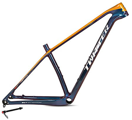 HSIRYAOHD Fahrradrahmen 27,5er 29er Karbonfaser-Hardtail-Mountainbike-Rahmen 38,1 cm / 43,2 cm / 43,2 cm / 48,3 cm Scheibenbremse Steckachse 12 x 148 mm Boost Frame XC Innenführung (orange, 69,5 x