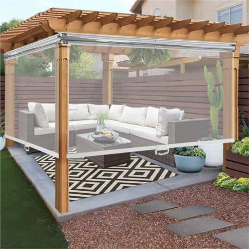 Schnurloses Springrollo mit Griff Wasserdichtes PVC-Rollo mit UV-Schutz für Garten-Pergola, Balkon-Terrassen-Tür, Garage und Kühlschrank-Trennwand Maßanfertigung(W40xH100cm)