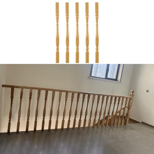 Elegantes barandillas de madera maciza for escaleras: balaustres de 95 y 85 cm for uso en interiores y exteriores.(85cm/33.5in 5 Pack)
