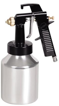 Siphon Feed Spray Gun, Low Pressure Air Paint Sprayer Gun with Regulator, 1.5mm Spray Nozzle, 1000cc Cup, Silver