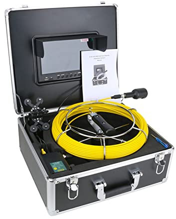 Telecamera per fognature, 9 pollici DVR 30M 1080p HD Videocamera di ispezione del tubo dell'endoscopio industriale dell'obiettivo della fotocamera dual fotocamera per idraulico