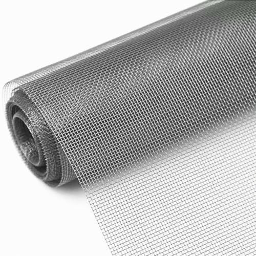 ASGRADO Mosquitera de Fibra de Vidrio, Malla para Ventanas y Puertas, DIY Cortada a Medida. (Gris, 1.4x5m)