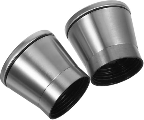 NULYLU 2pcs Stainless Steel Mill Caps for Salt Pepper Grinder Replacement Covers Ergonomic Non Slip Spice Shaker Tops Easy for Manual Kitchen Grinding Bottles