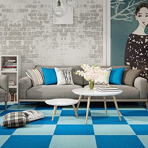 Moquette quadrotte autoadesive, Piastrelle autoadesive per Moquette insonorizzate, 10 Quadrati da 50x50 cm, Staccabili e attaccabili, Antiscivolo, Resistenti, Spessore 0,95 cm