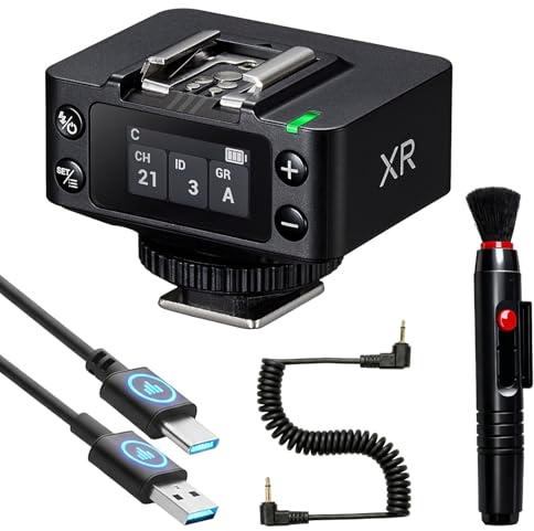 Godox XR Wireless Flash Receiver for Canon, for Nikon -Upgrade of godox X1R, 2.4G TTL HSS Trigger with Built-in Lithium Battery, Wireless Sync Remote Flash Receiver for Camera XR-C XR-N with Brush