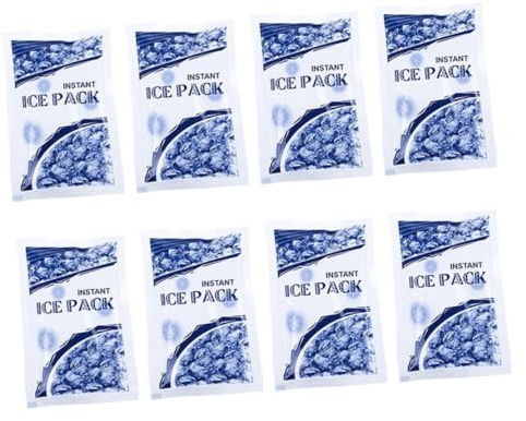 LOLIPPYY 8 Stück Einweg Eisbeutel Kleine Kühlakkus Schnellkühl Kühlpacks für Verletzungen Outdoor Notfall Schmerz und Schwellungslinderung