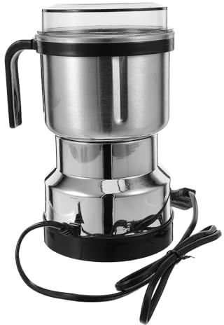 LALADEFIEE Moulin à Café Électrique Inox 500 Ml 3 Lames 6 Tranchants Brosse et Cuillère Moulin Multifonction pour Grains Épices et Noix Portable la Cuisine et Voyage