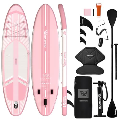 TIGERXBANG Aufblasbares Stand-Up-Paddle-Board mit Zubehör 335 × 86 × 15 cm, SUP Board für Erwachsene, Kollektion Shadow