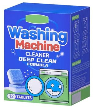 Washing Machine Cleaner Tablets, Deep Cleaning Tablets for Washer Drum, Remove Odor & Keep Your Washer Fresh (1 Box)