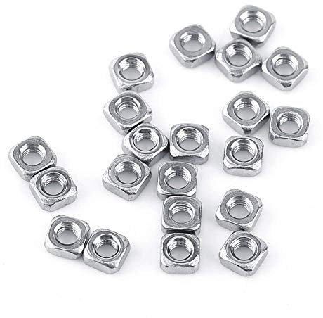 100 UNIDs M3 DIN557 metrischem Mutter Muttern quadratisch SS304 Mutter Edelstahl für BH, quadratisch, Farbe Silber