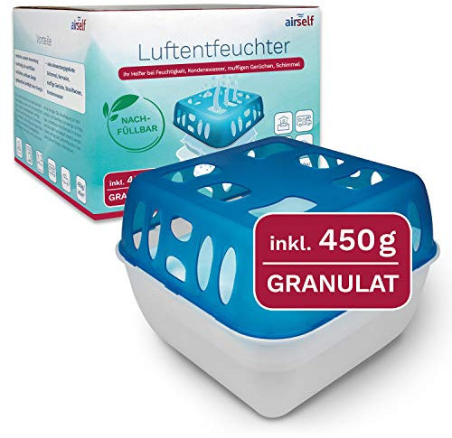 airself Deumidificatore granulato Box + ricarica da 450 g | Deumidificatore per ambienti senza elettricità
