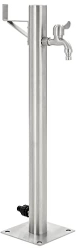 vidaXL Fontanella a Colonna in Acciaio Inox Rotonda 65 cm Irrigazione Giardino