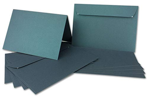 ARTOZ NORDANA 75x DIN A5 Faltkarten-Set mit DIN C5 Umschlägen - petrol glow - 300 g/m² - 14,8 x 21 cm - schimmerndes Papier zum Basteln & Drucken
