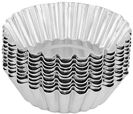 10Pcs Aluminum Egg Tart Mold Mini Cake Cups Mould Non-Stick Muffin Baking Tools 70mm Fluted Design Bakeware Mould Kitchen Pastry Tools