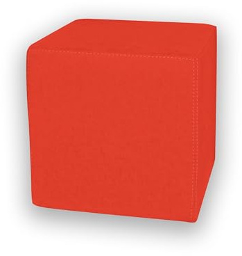 BettenABC KUBI Sitzhocker Sitzwürfel Bodenkissen Fußhocker 40x40x40 cm fünf Farben Wohnzimmer, Kinderzimmer, Gästezimmer oder Flur (Farbe: Rot-Orange)