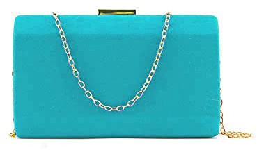MODELISA - Bolso De Fiesta Clutche Mano Con Cadena Hombro Mujer (Turquesa)