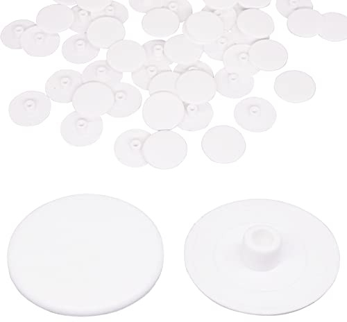 SKIR'CO (20 Stk.) Weiße Kunststoff-Abdeckkappen 18 mm, Kunststoffkappen für Feststellschrauben und Kontermuttern, Kunststoff-Schraubenabdeckungen