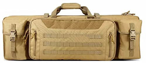 ANSNOW Gewehrkoffer Taktische Doppelpistolentasche, 32/42 Zoll Weiche Gewehrkoffer Outdoor Taktische Karabinergewehrtasche Abschließbare Angelrutentasche Rucksack Für Jagd Schießstand Sport/Gelb/36