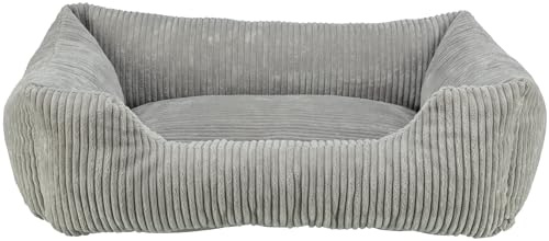 TRIXIE orthopädisches Hundebett Vital Jonna 80 x 60 cm – grau | Gelenkschonend durch viskoelastischen Schaum mit Memory-Effekt – für ältere Hunde, mit herausnehmbarem Wendekissen