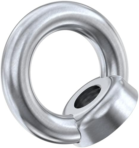 M8 Lifting Eye Nut (Pack of: 2) Heavy Duty Lifting Ring Eye Nuts Female Screw Thread, Ring Shape Eyebolts DIN 582 DIYUK