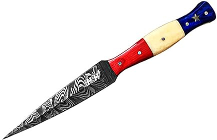 Novahaven Vielseitiges 23 cm Küchen- und Outdoormesser – Damaststahlklinge, Perfekt für Fischreinigung, Fleisch- und Gemüseschneiden sowie Outdoor-Aktivitäten by (Multi colour)