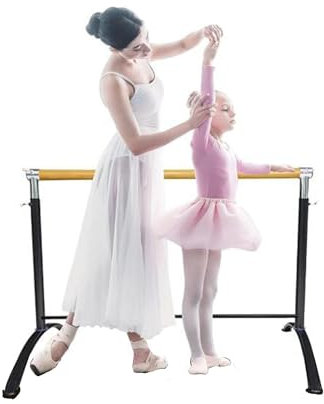 DSeenLeap Ballettstange, mobil und tragbar für Zuhause oder das Studio, freistehende Ballettstange mit Tanzsohlen, verstellbar 70–105 cm, Ballettstangen für Kinder und Erwachsene