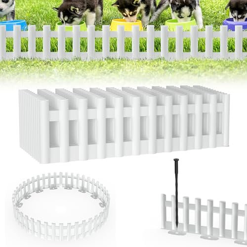 XMTECH Bordure de pelouse en plastique blanc 5,16 m Bordure de parterre aspect bois Palissade de jardin 1 élément Largeur x hauteur : 43 x 12 cm