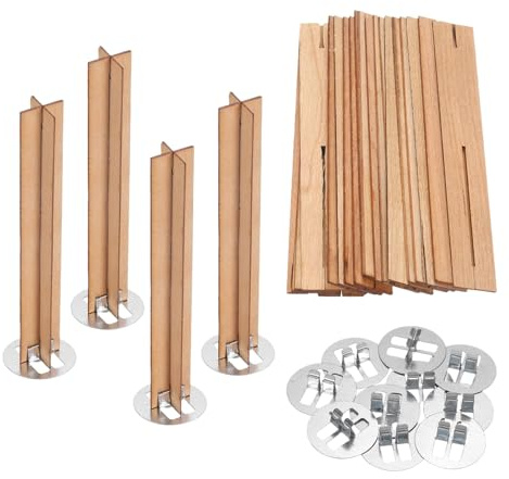 QUARKZMAN 10 Set Stoppini di Candele in Legno 0.6 x 4 Pollici Stoppini | Naturali in Legno, Con Supporto a Forma di Croce, Nuclei di Candele Forniture