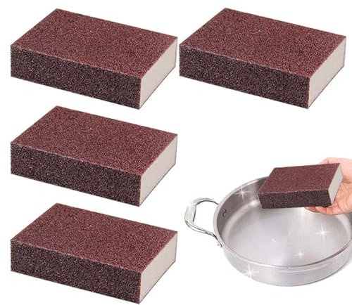 Spugne da cucina, spugna Emery | 4X Nano Carborundum Sheading Pad,Strumento di pulizia 'acciaio inossidabile, rimozione della ruggine, prodotti per levigatura manuale per cucina