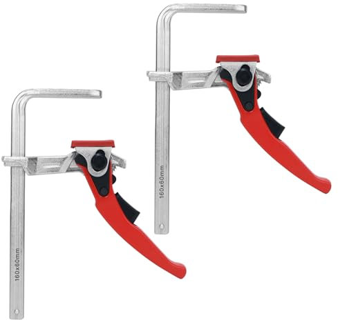 Deux PièCes Serre Joint Menuisier, Tout En Acier Serre Joint Rapide, Avec PoignéE à Levier, Pour Le Meulage, à Une Main Pour Table Multifonctions, Compatible Avec Table De Travail Et CNC