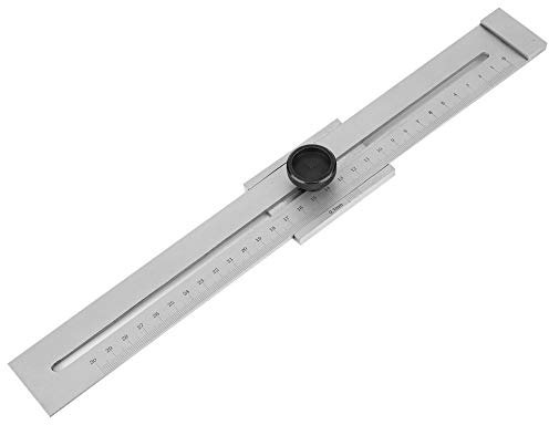 CCKUYT Lineal für die Holzbearbeitung, 0–300 mm, Präzisions-Taschenlineal, Rechenschieber aus Metall, Zoll- und metrisches T-Typ-Anreißlineal, Quadratlineal, T-Spur-Lineal, Markierung
