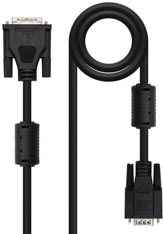 Brightium Cavo DVI 18+5/M a VGA HDB15/M 3m Nero - Collegamento di alta qualità per lo streaming video tra dispositivi e monitor.