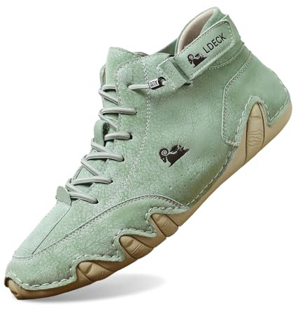 Barfuss Schuhe Herren Damen Leder Hoch Alpaca Barfußschuhe Cowboystiefel Italienische Mode Wanderschuhe Wasserdicht Sneaker Barefoot Shoes Bootsschuhe Unisex Barfussschuhe Khaki 34 35 36 37 38 39
