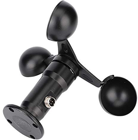 Brrnoo Anemometer, Windgeschwindigkeitssensor mit Impulsausgang, Aluminium Sensor für Meteorologie, Drachenfliegen, Angeln, Surfen