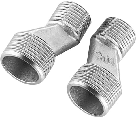 2 adattatori di collegamento S, 3/4 AG x 1/2 AG connettore S, spostamento di 10 mm, raccordo eccentrico in acciaio inox per rubinetti da parete, rubinetto vasca da bagno