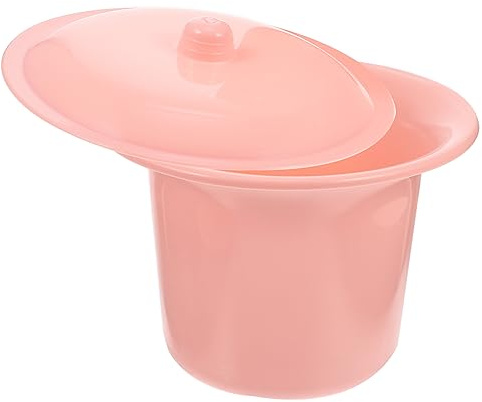 VALICLUD Orinal Doméstico Grueso Con Tapa Plástico Rosa Oscuro Multifunción Para Niños y Adultos Uso Nocturno Cuidado Hogar